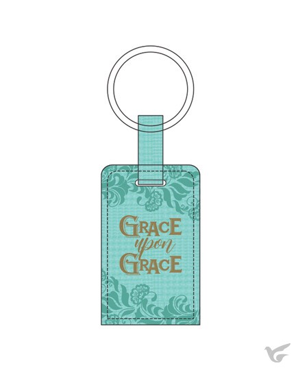 Productafbeelding: voorkant van Luxleather keyring Grace upon Grace